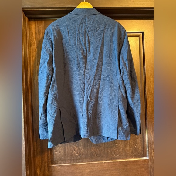 Piombo Men's 46 Navy Blue Linen Blazer - Picture 2 of 3